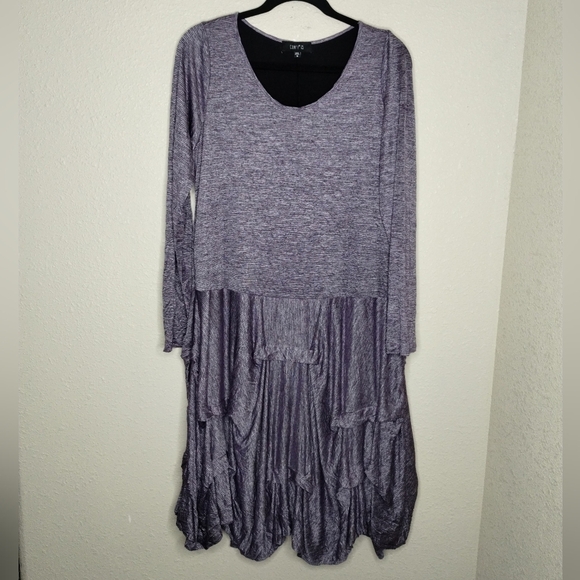 Comfy USA Lagenlook Purple Layered Dress size Small - Picture 1 of 6